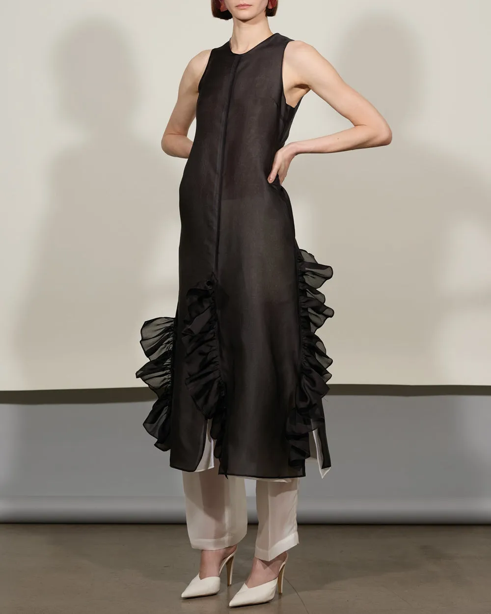 Black Silk Radieux Evening Dress