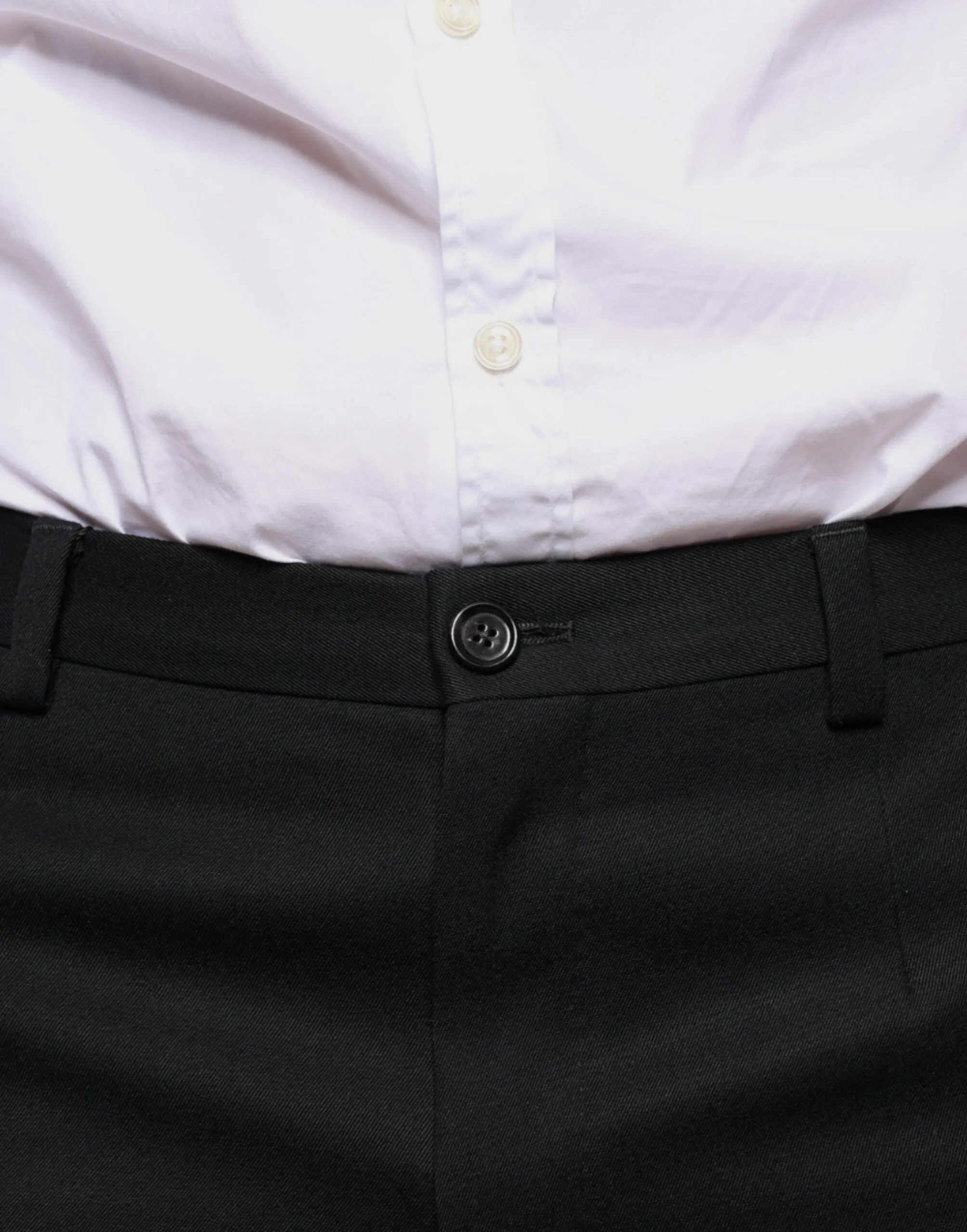 Black Wool Skinny Men Dress Pants