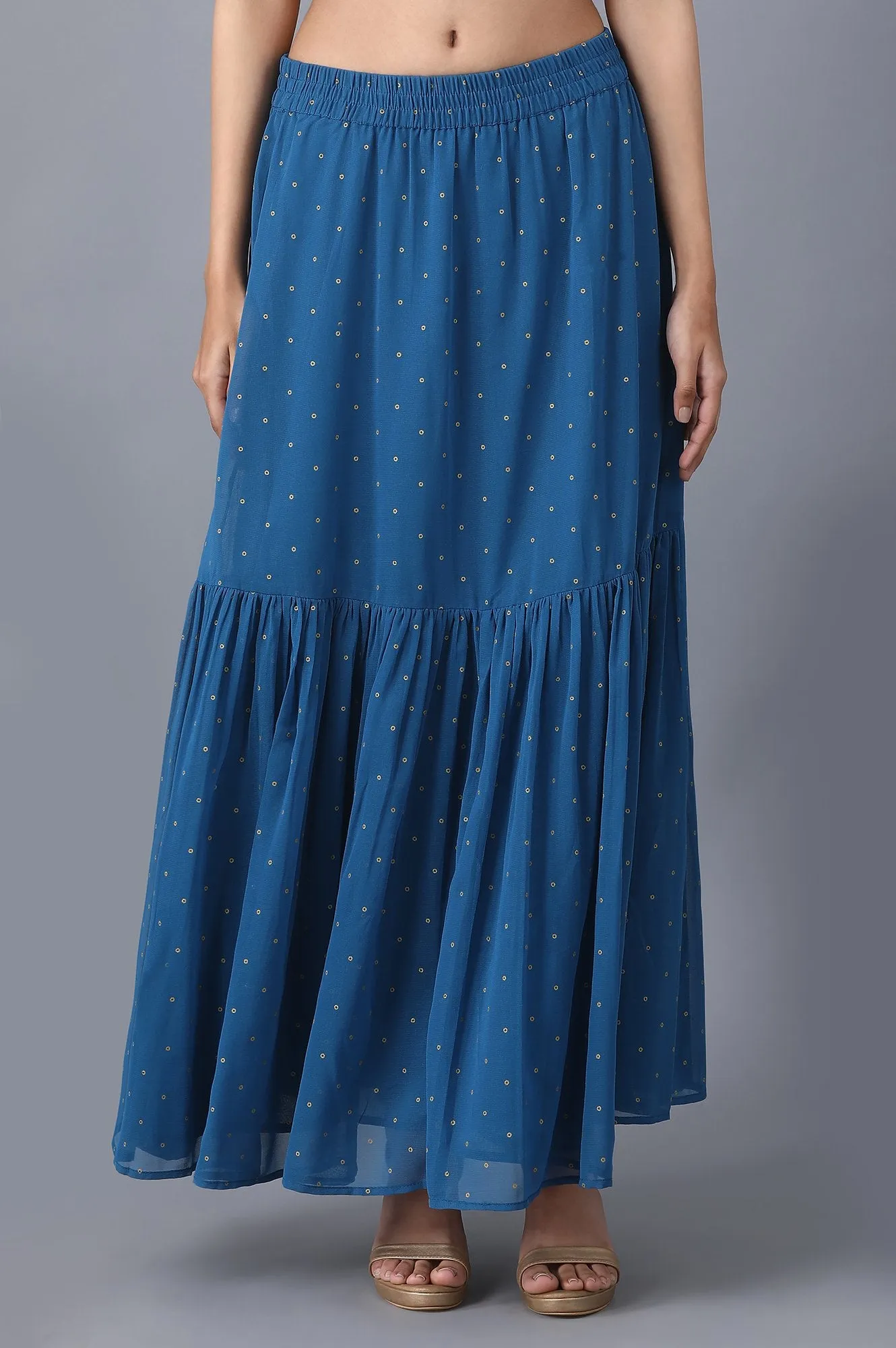 Blue Dot Print Skirt