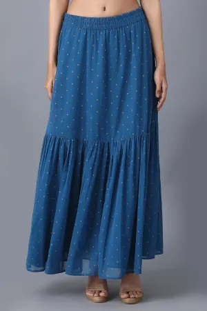 Blue Dot Print Skirt