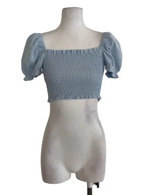 Blue Pleated Top