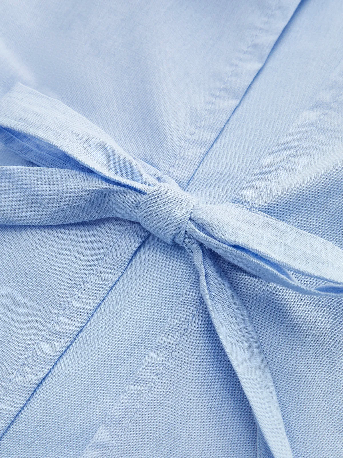 Bow-Front Panel Pleated Blouse