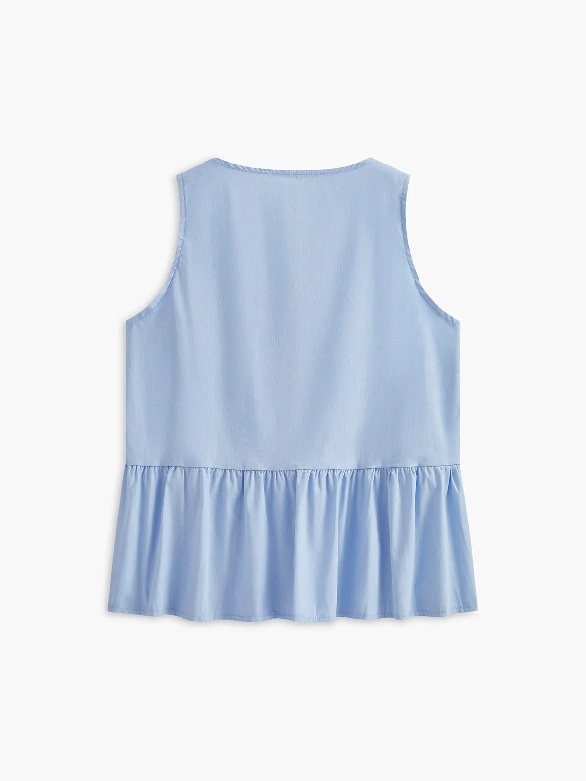 Bow-Front Panel Pleated Blouse