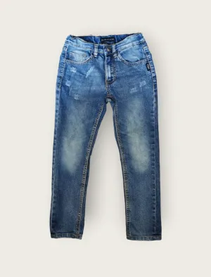 BOY SIZE 6 YEARS - SILVER Jeans, CAIRO Distressed Slim fit EUC B48