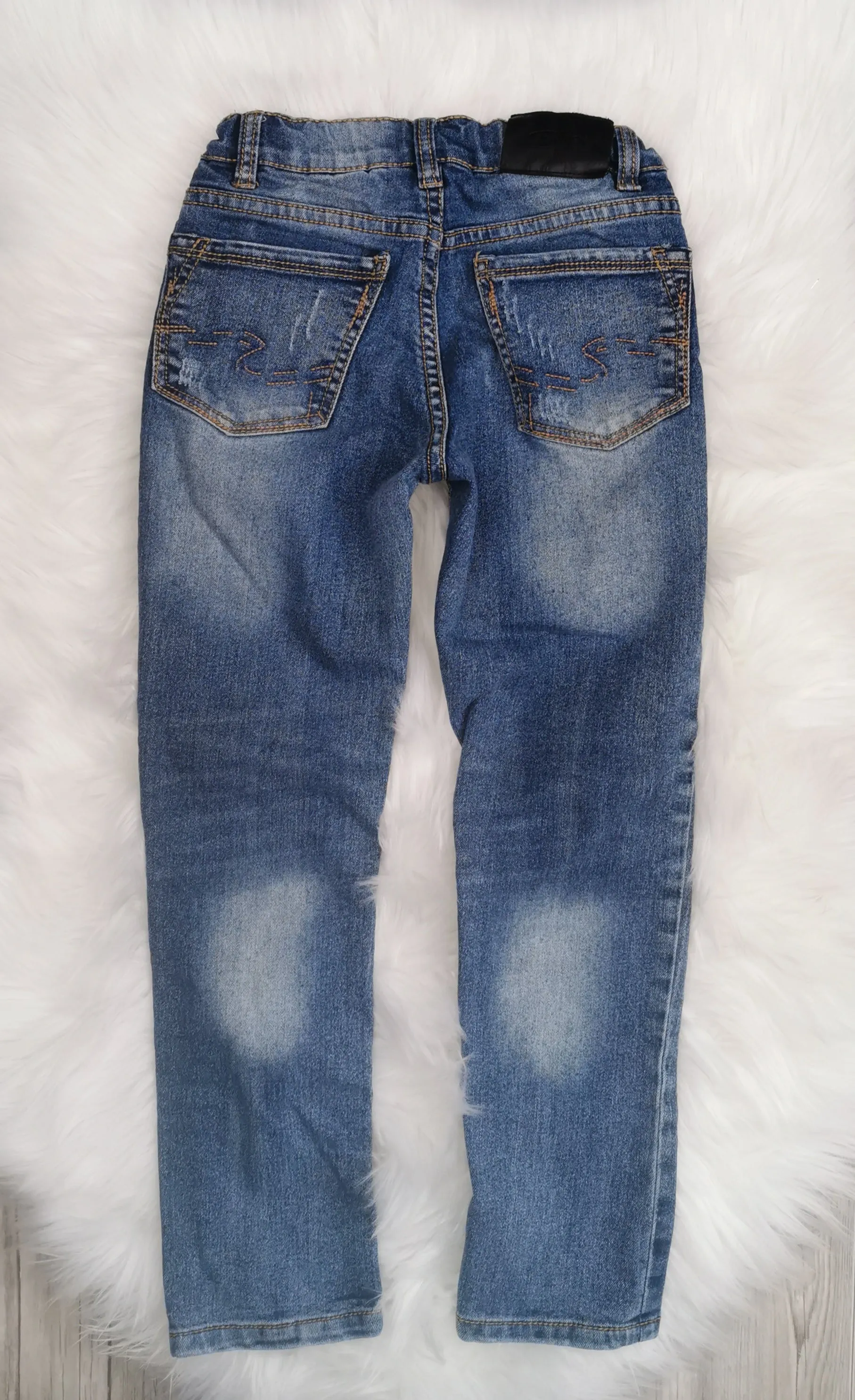BOY SIZE 6 YEARS - SILVER Jeans, CAIRO Distressed Slim fit EUC B48