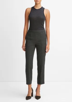 Brushed Wool Mid rise Easy Pull on Pant (Charcoal)