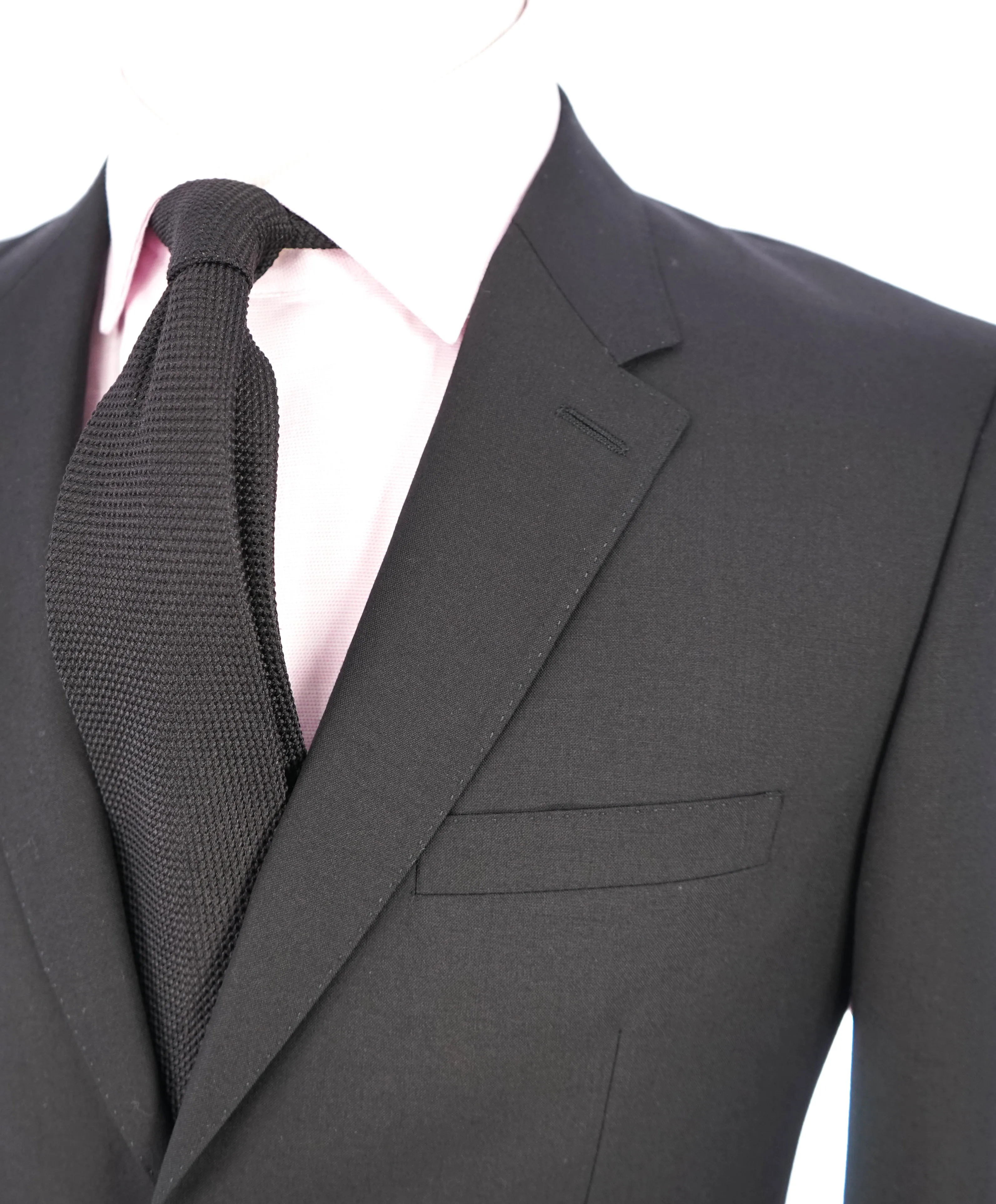 BURBERRY LONDON - Made In Italy Wool Black "STIRLING" LOGO Suit - 44R