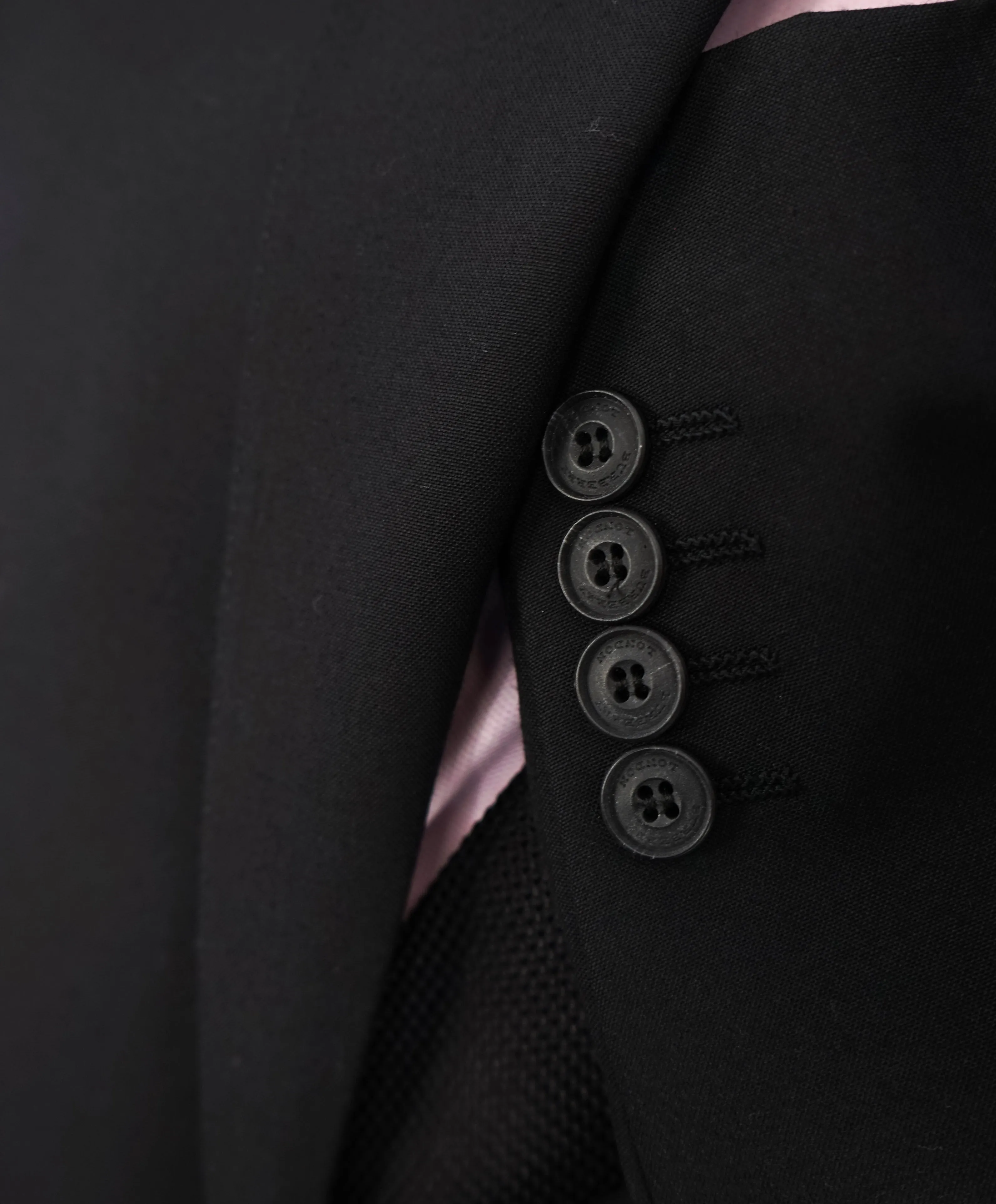 BURBERRY LONDON - Made In Italy Wool Black "STIRLING" LOGO Suit - 44R
