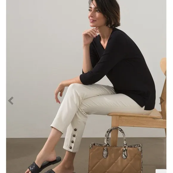 Button Hem Pull-On Ankle Jeggings color Arabian Camel