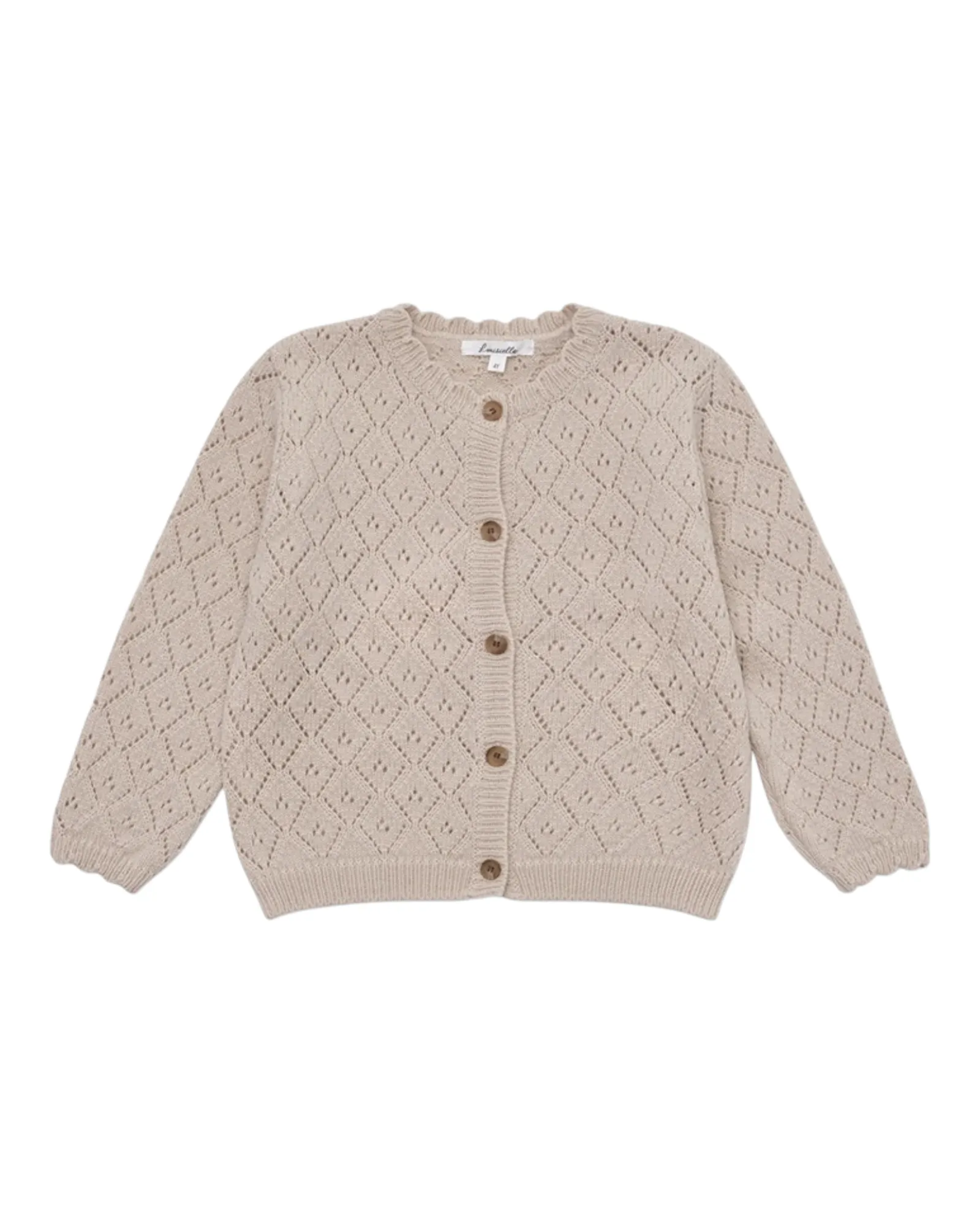 Button-Up Cardigan with Diamond Pattern
