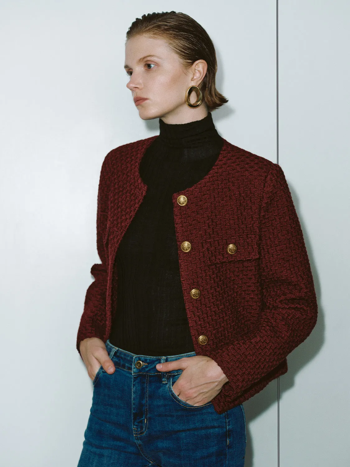 Button Up Tweed Jackets