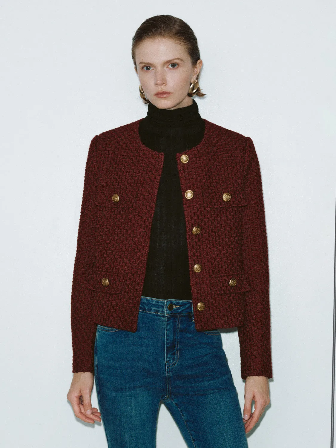 Button Up Tweed Jackets