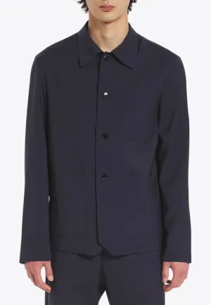 Button-Up Wool Overshirt
