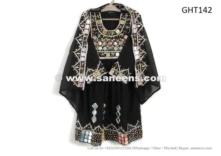 Buy Tribal Eid Dress For Kids In Black Color Wholesale Afghan Frocks In Low Price