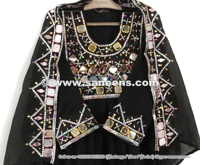 Buy Tribal Eid Dress For Kids In Black Color Wholesale Afghan Frocks In Low Price
