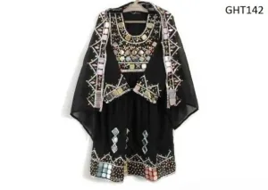 Buy Tribal Eid Dress For Kids In Black Color Wholesale Afghan Frocks In Low Price