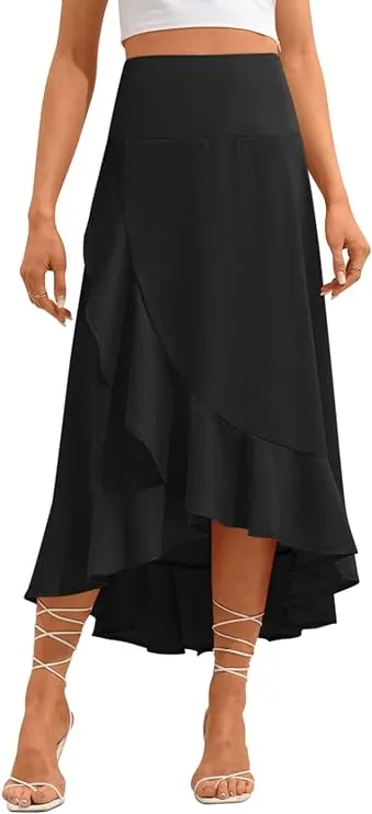 BZB Maxi High Low Draped Skirt