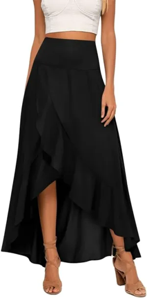 BZB Maxi High Low Draped Skirt