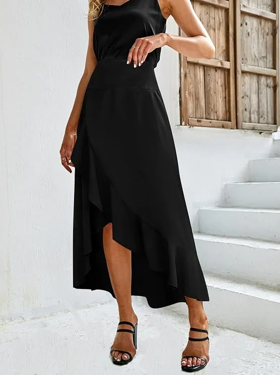 BZB Maxi High Low Draped Skirt