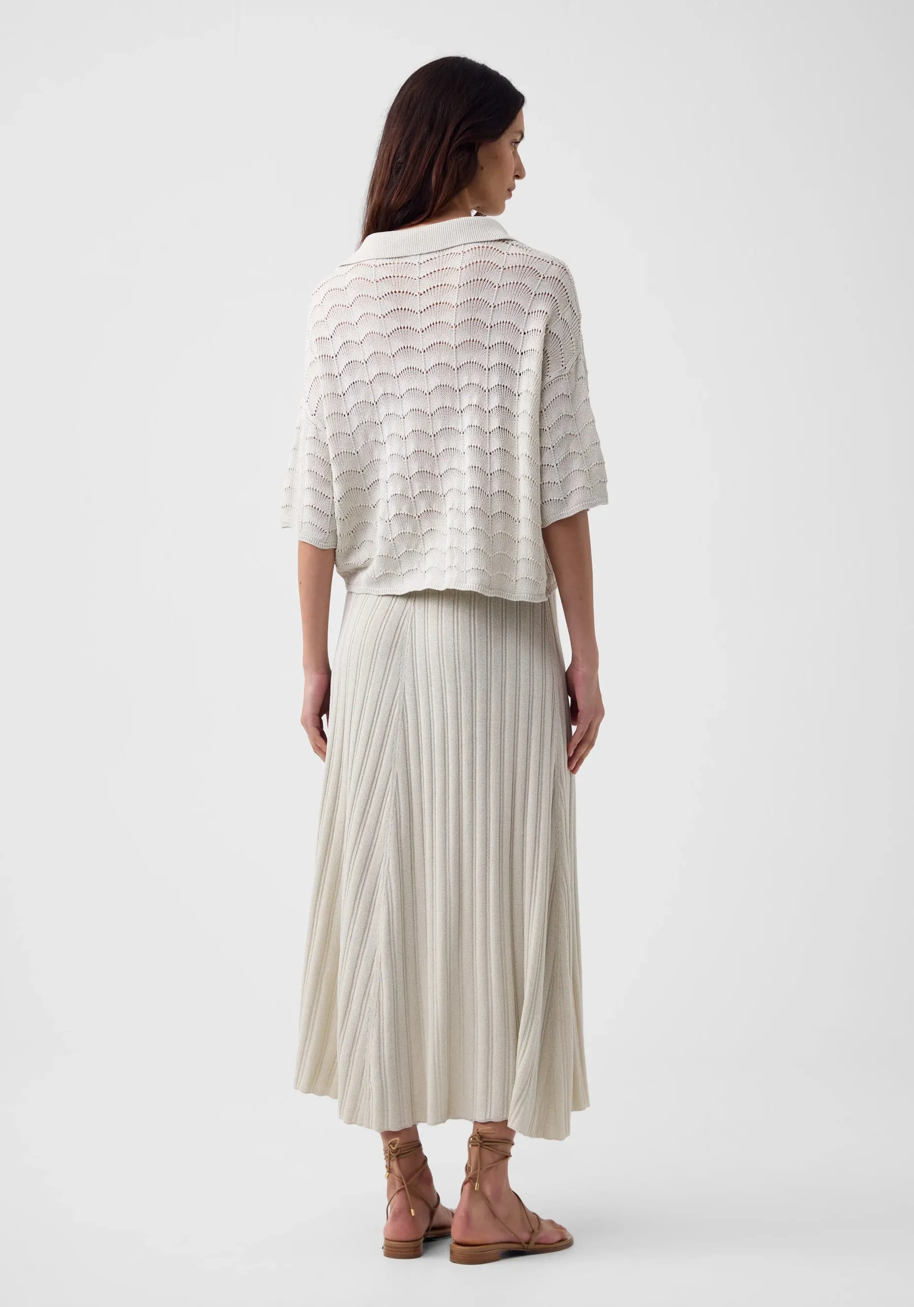 Calista Knit Skirt | Silver
