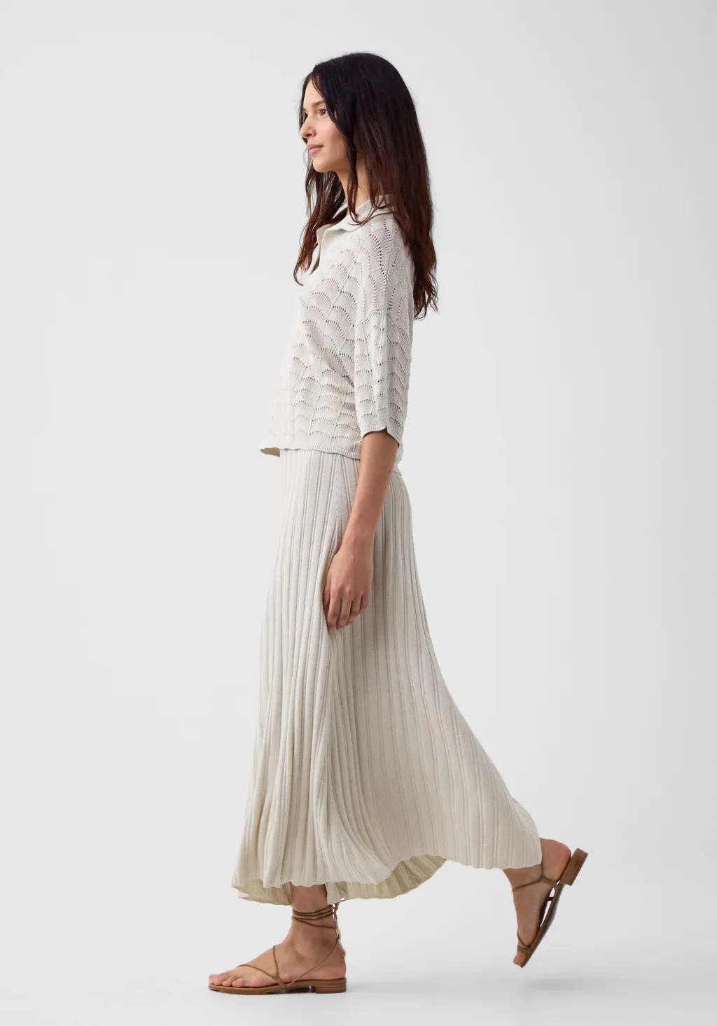 Calista Knit Skirt | Silver