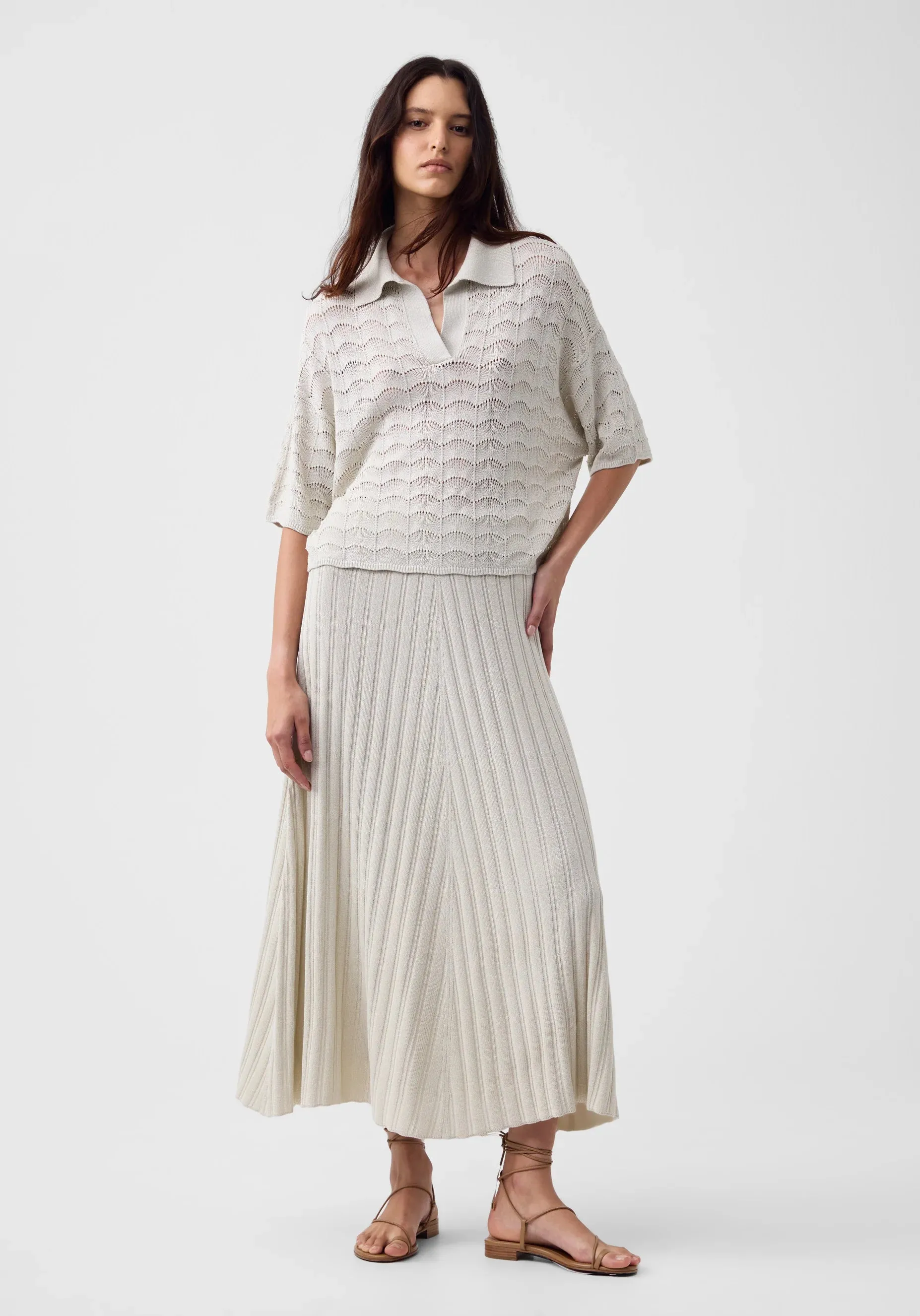Calista Knit Skirt | Silver