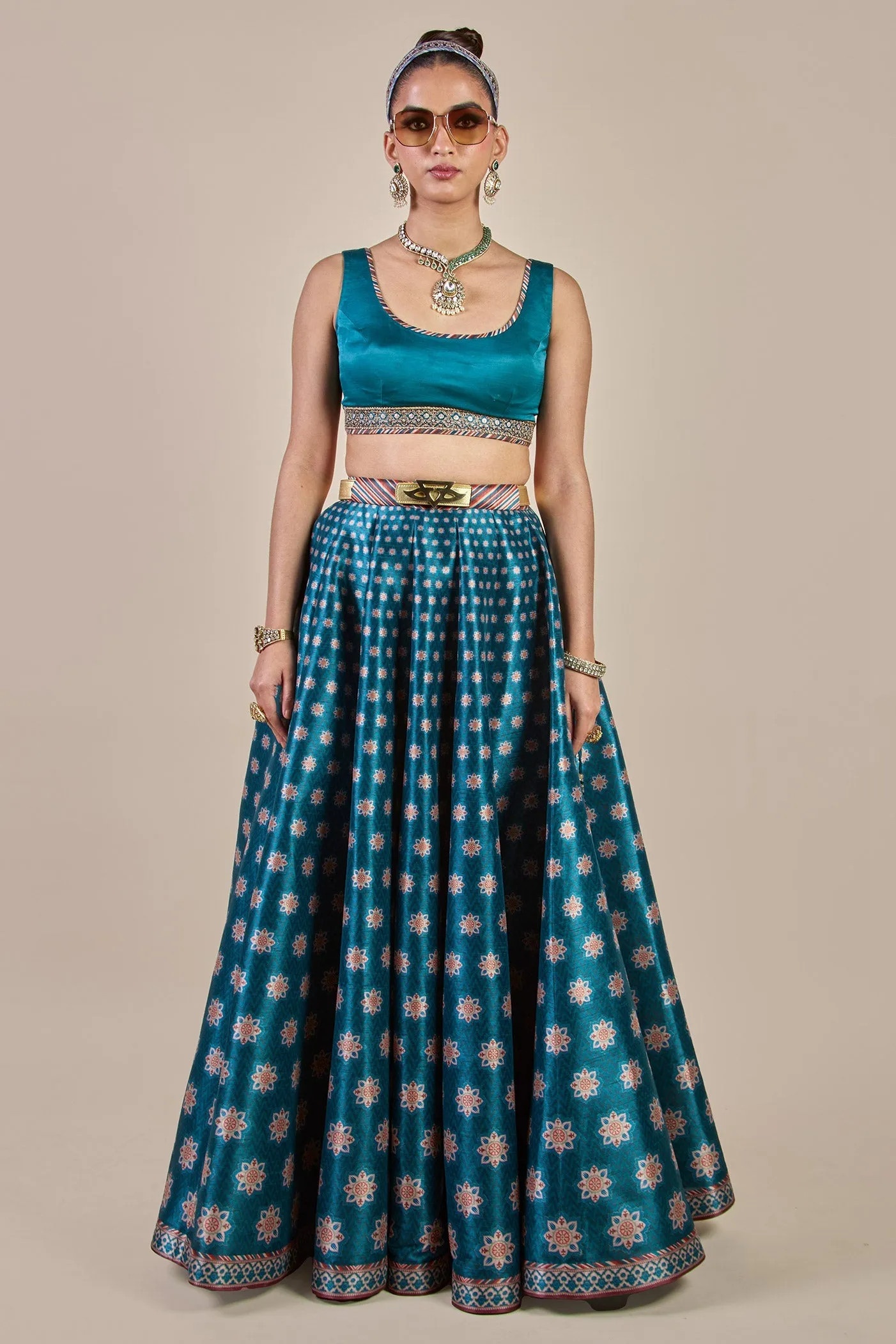 Capri Blue Skirt Set