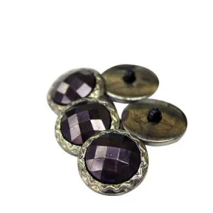 Carded Buttons Round Purple