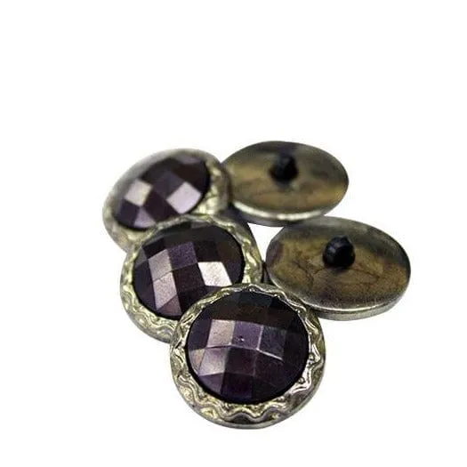 Carded Buttons Round Purple