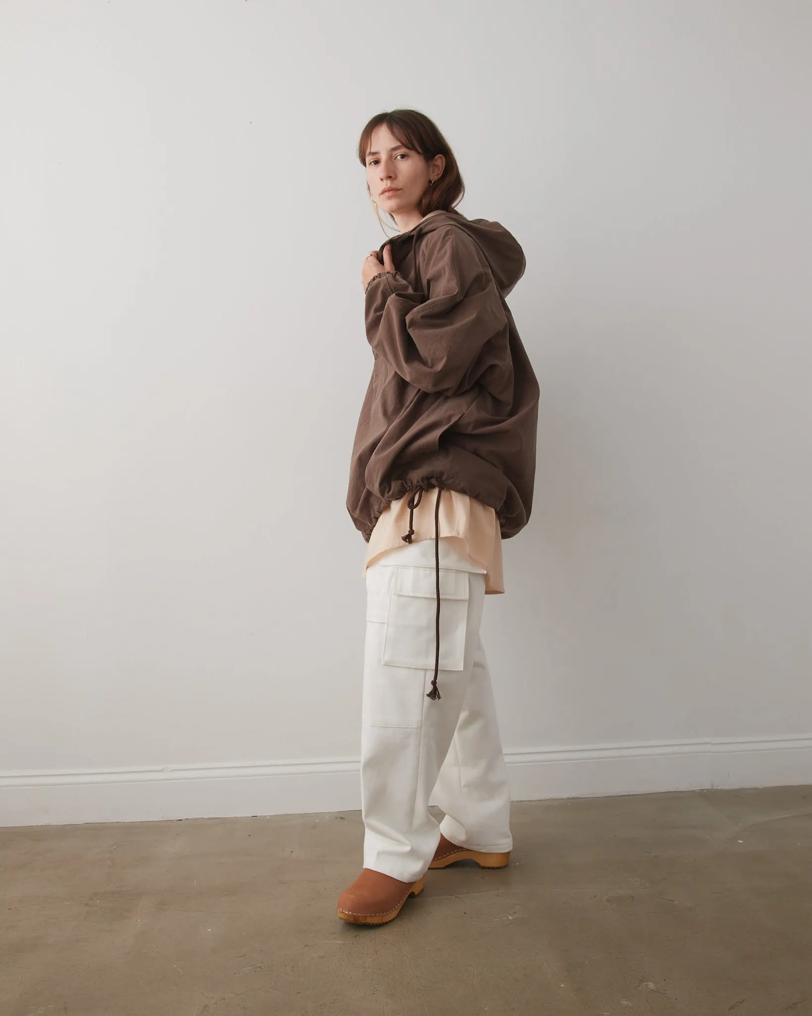 Cargo Pants, Heavyweight White Cotton Denim