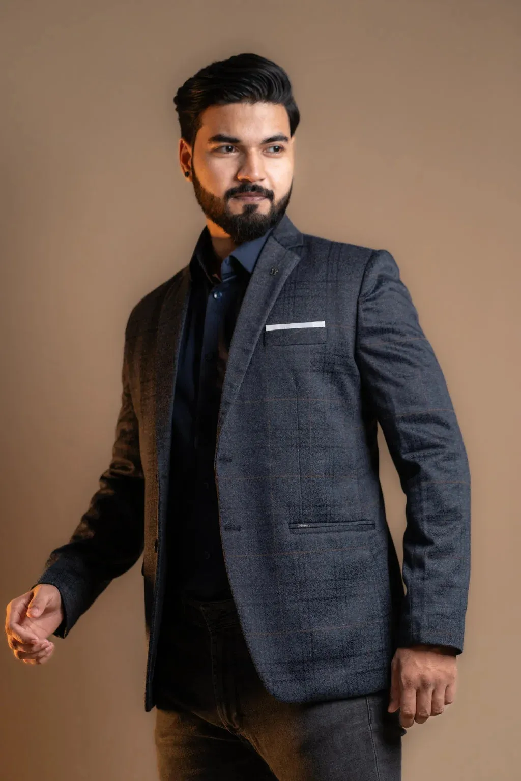 Charcoal Check Classic Blazer
