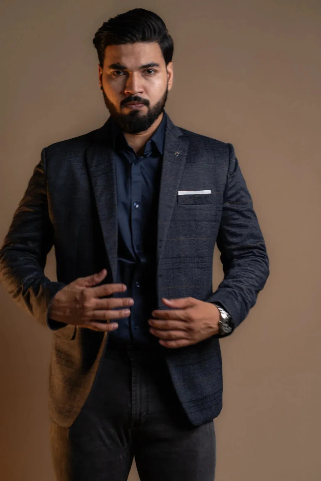 Charcoal Check Classic Blazer