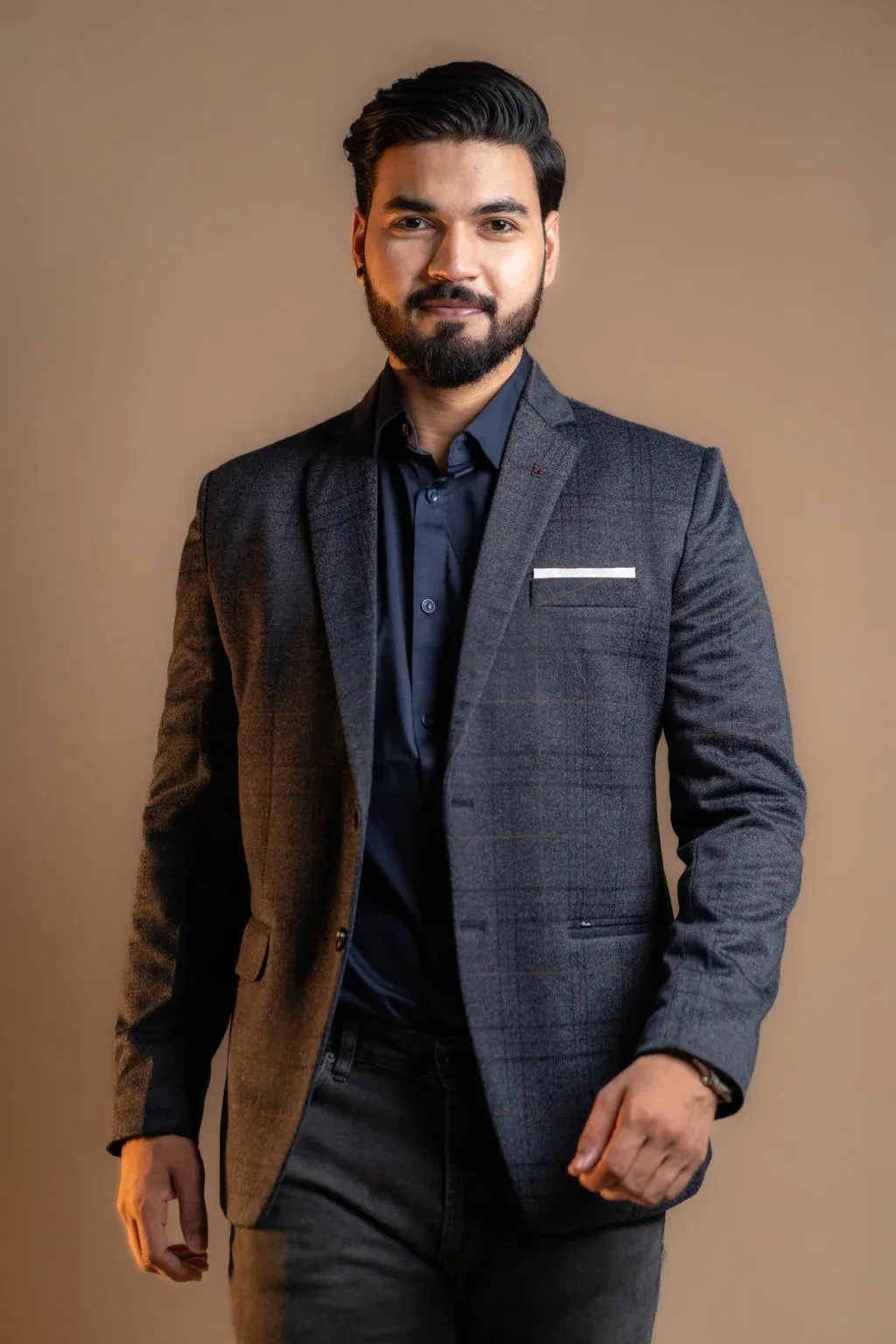 Charcoal Check Classic Blazer