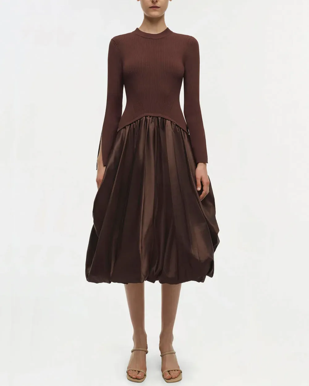 Chocolate Kenlie Mockneck Midi Dress