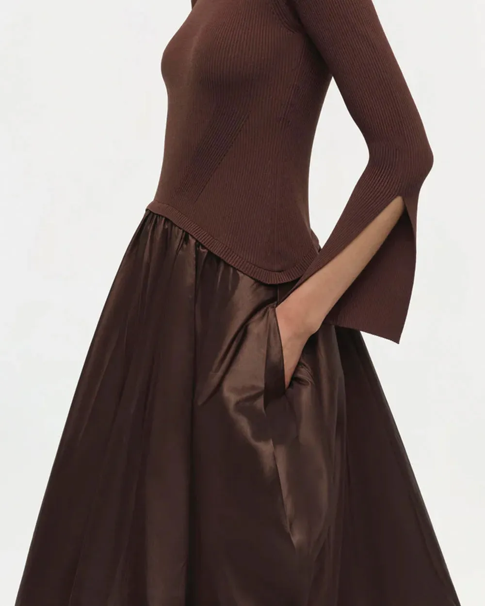 Chocolate Kenlie Mockneck Midi Dress