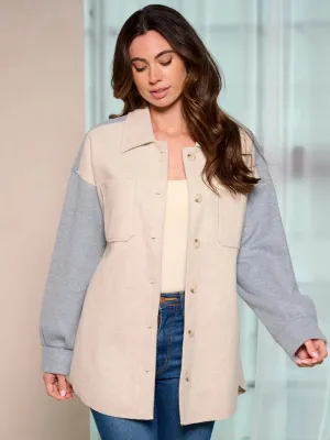 Colorblock Button Shacket