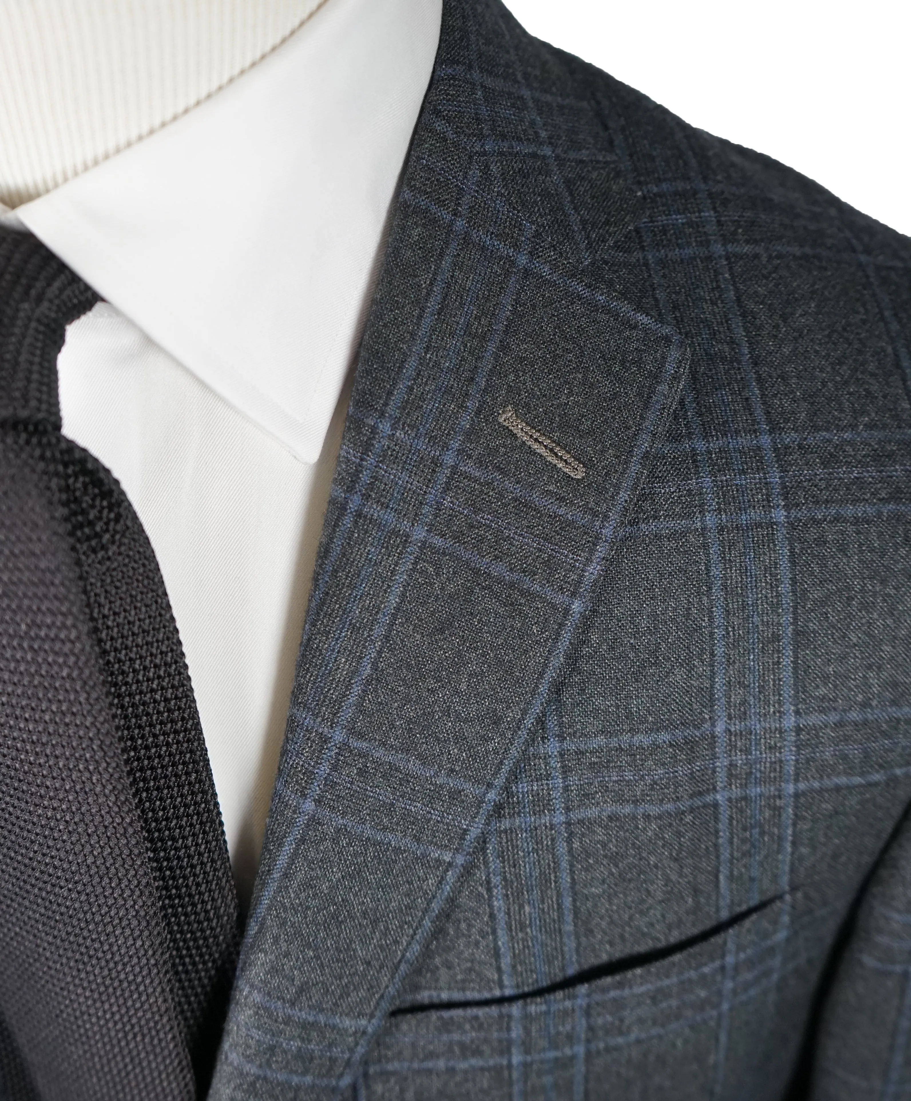 CORNELIANI - Bold Blue & Gray Plaid 17,25 Microns Super 130’s - 40R