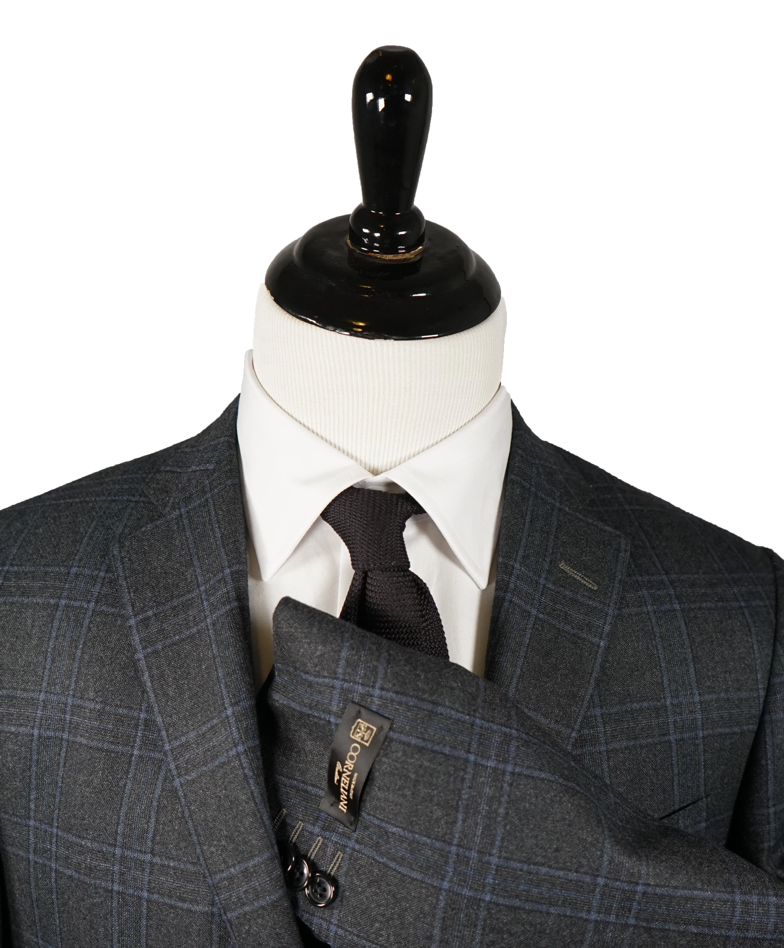CORNELIANI - Bold Blue & Gray Plaid 17,25 Microns Super 130’s - 40R