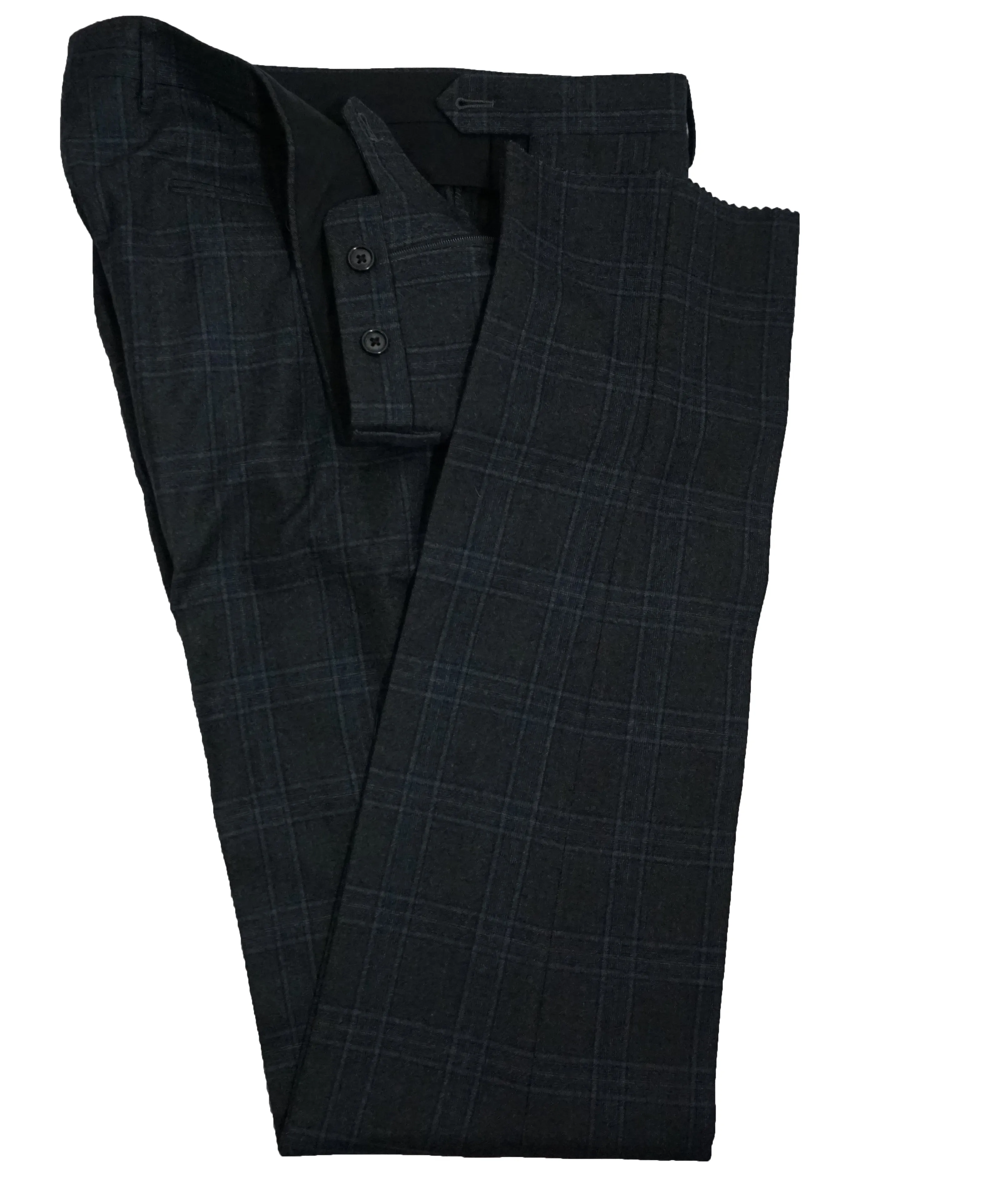 CORNELIANI - Bold Blue & Gray Plaid 17,25 Microns Super 130’s - 40R