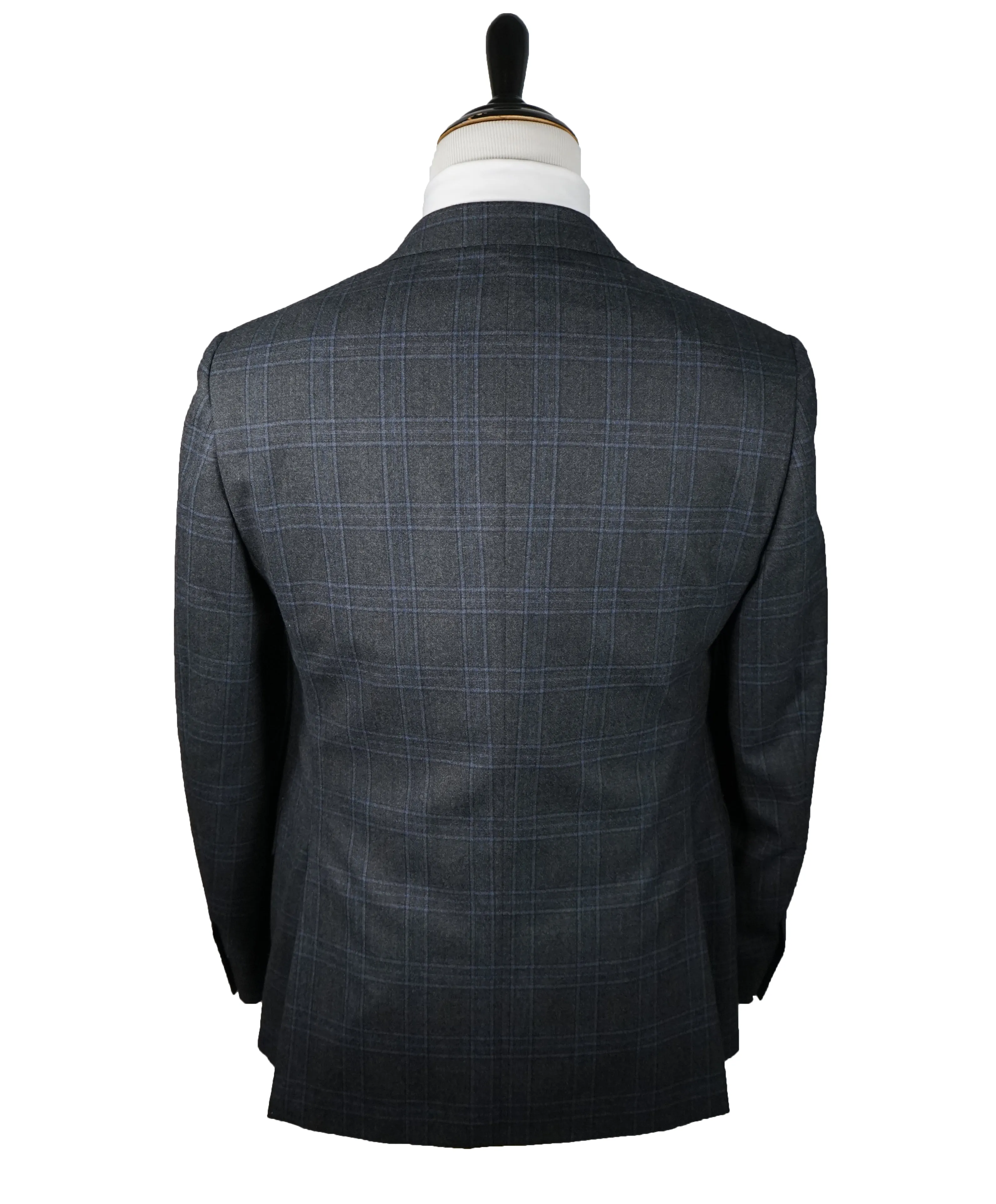 CORNELIANI - Bold Blue & Gray Plaid 17,25 Microns Super 130’s - 40R