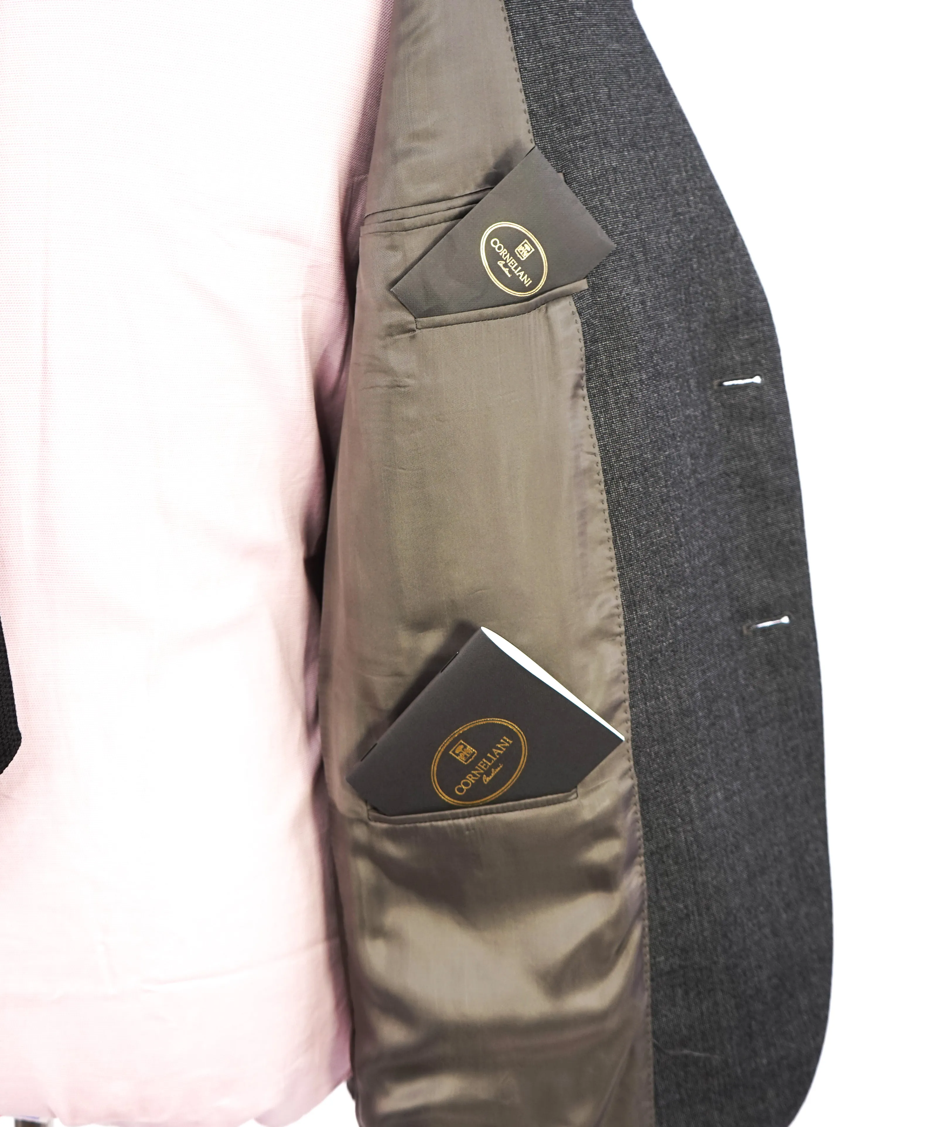 CORNELIANI - Gray "Salt n' Pepper" Super 110's Flannel 18,25 Microns Suit - 46R