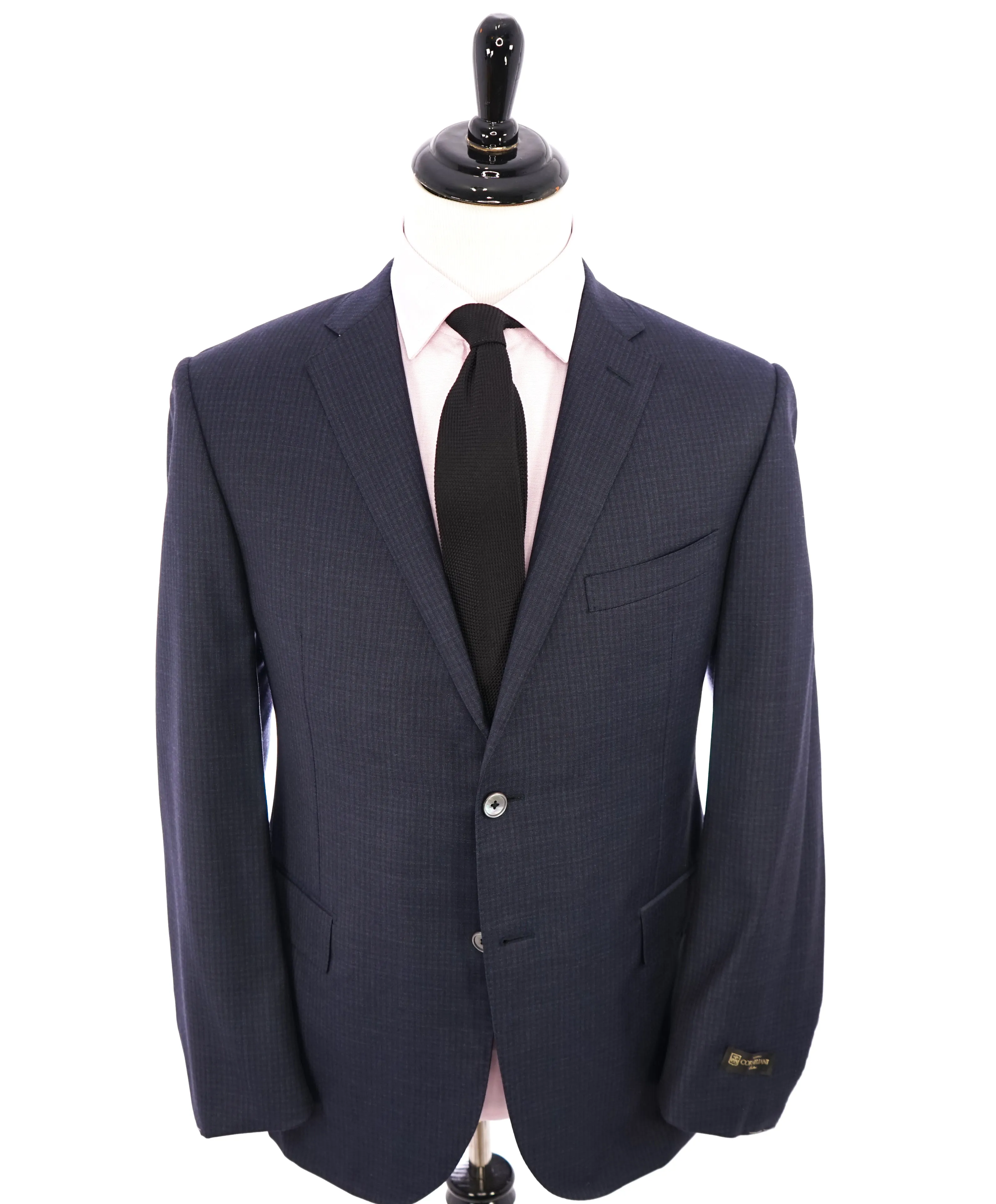 CORNELIANI - Red/Blue Check MOP Button "Super Fine 18,25 Microns" Suit - 44R