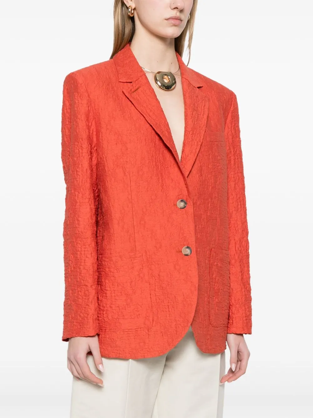 Cotton blend blazer jacket