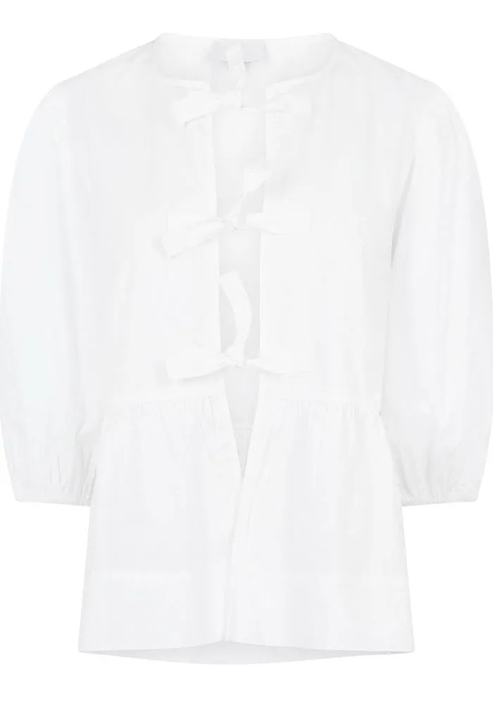 Cotton Poplin Peplum Blouse