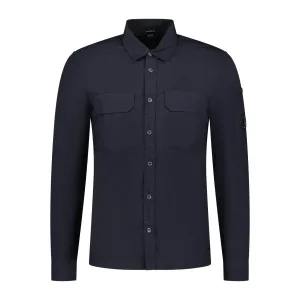 CP COMPANY  CHROME LENS BUTTON-UP OVERSHIRT JACKET NAVY