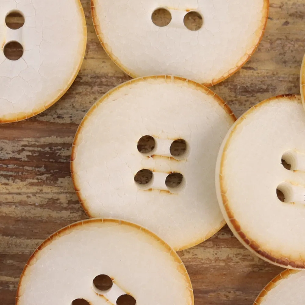 Cracked Natural Fruit Buttons Black Green White Ginger Yellow 100 Pack