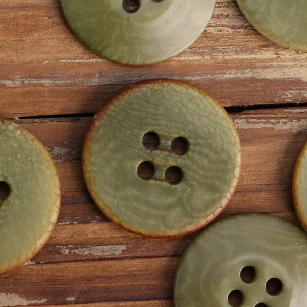 Cracked Natural Fruit Buttons Black Green White Ginger Yellow 100 Pack
