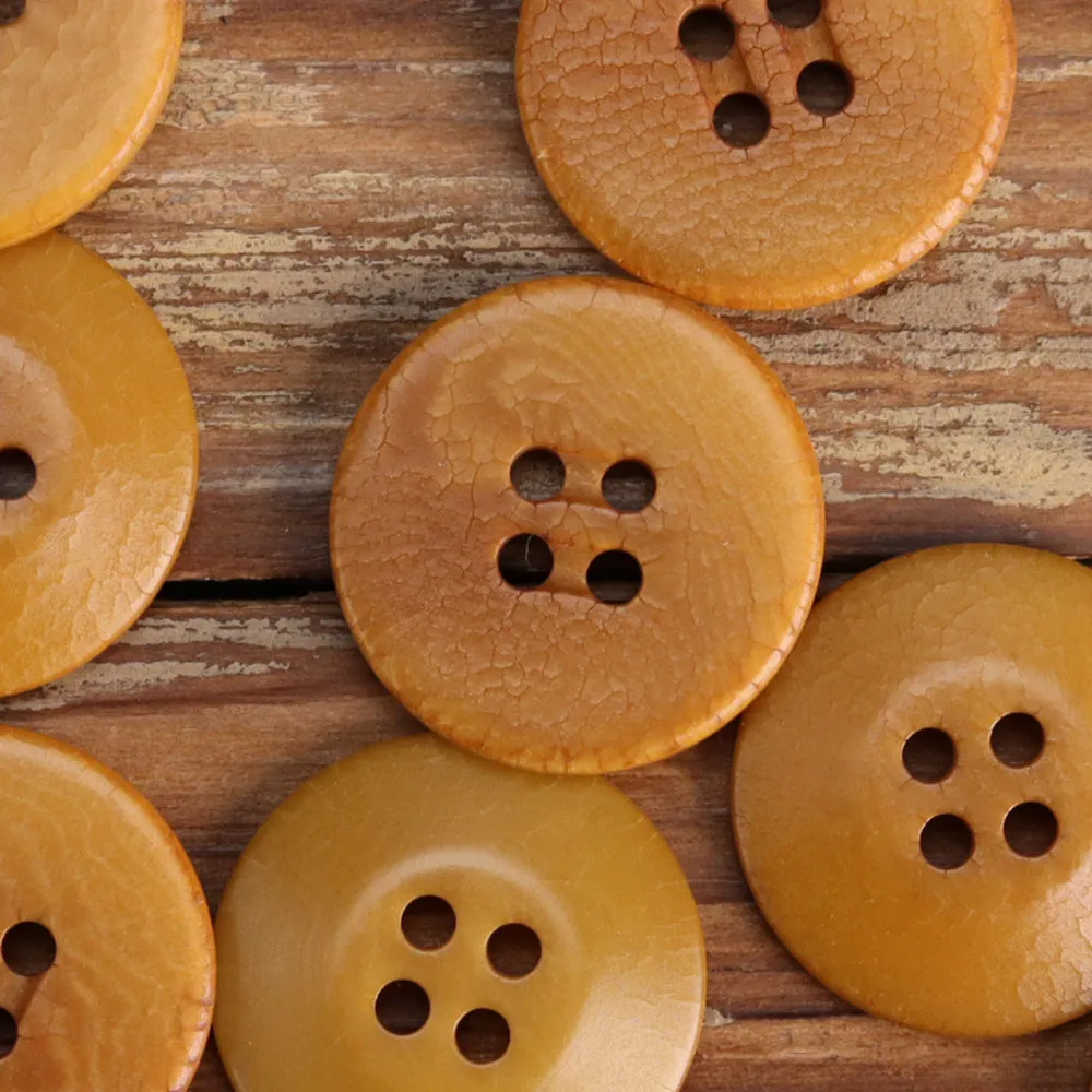 Cracked Natural Fruit Buttons Black Green White Ginger Yellow 100 Pack