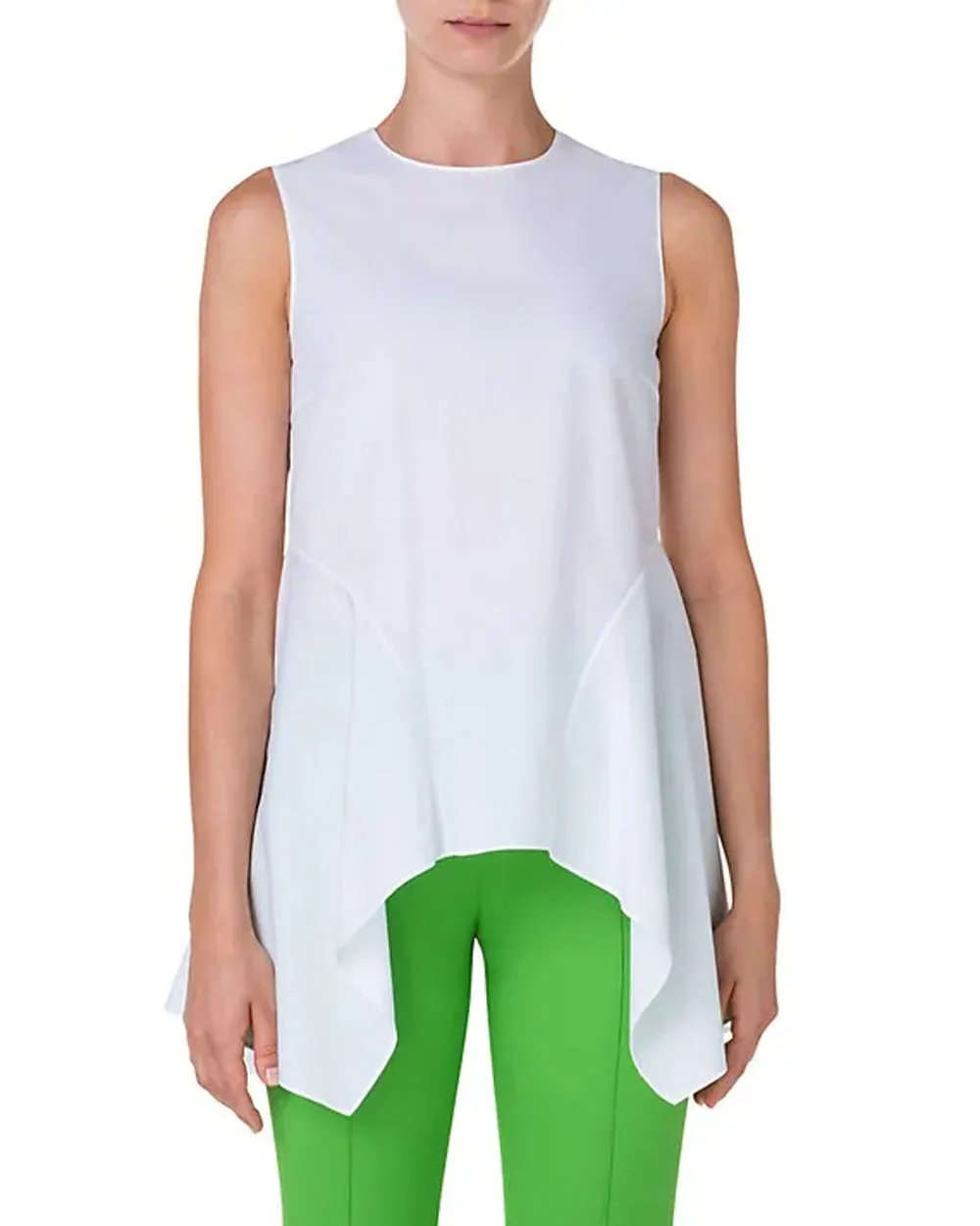 Cream Cotton Handkerchief Peplum Blouse