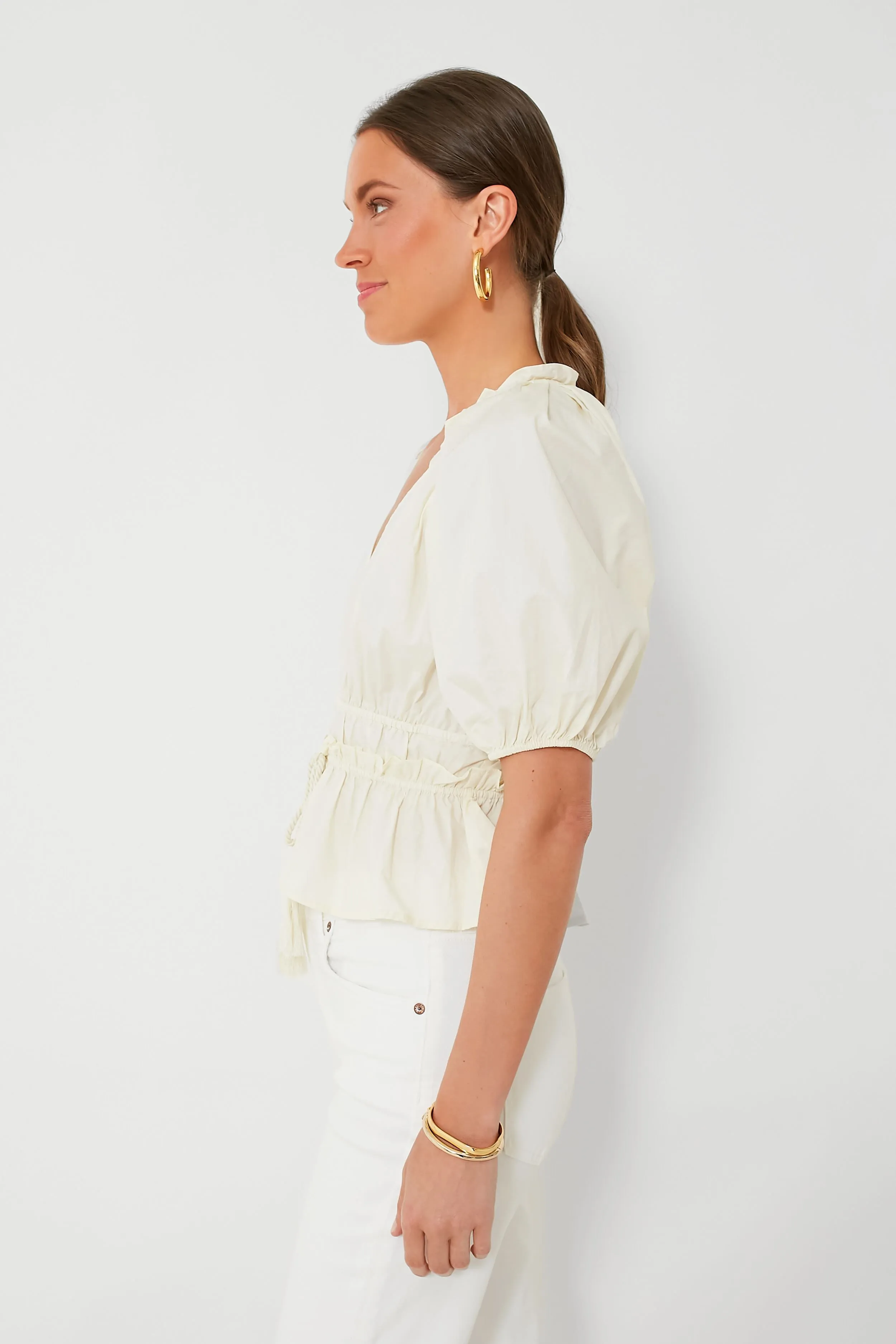 Cream Puff Sleeve Top
